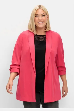 Sheego Longblazer Große Größen mit Schalkragen und gerafftem 3/4-Arm