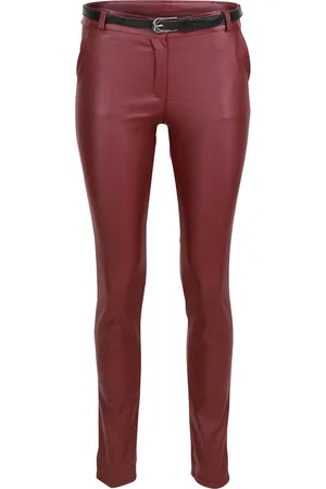 malito more than fashion Chinohose 1031 unifarbene stretch Basic Hose in Lederoptik - Verkäufer: malito