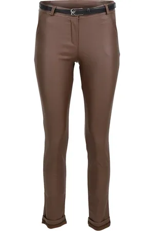 malito more than fashion Chinohose 1031 unifarbene stretch Basic Hose in Lederoptik - Verkäufer: malito