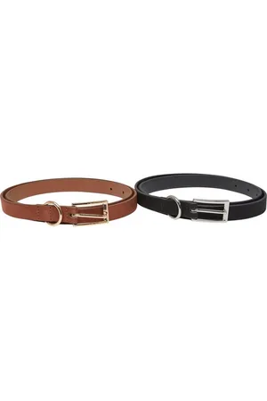 Urban classics Synthetikgürtel Slim Synthetic Velour Leather Belt 2-Pack