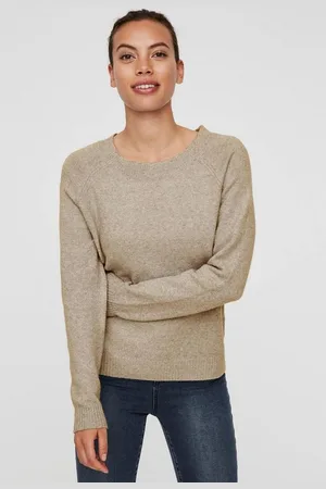 VERO MODA Rundhalspullover VMDOFFY in melierter Optik
