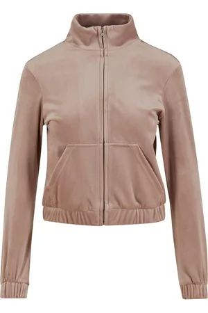 Urban classics Allwetterjacke Ladies Short Velvet Track Jacket (1-St)
