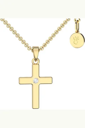Amoonic Kreuzkette Halskette Mädchen Silber 925 mit Kreuzanhänger Kommunion Taufkette (individuell anpassbare Halskettenlänge) - Verkäufer: