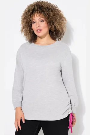 Ulla Popken Sweatshirt Sweatshirt seitliche Raffbänder Rundhals Langarm - Verkäufer: Popken Fashion Group