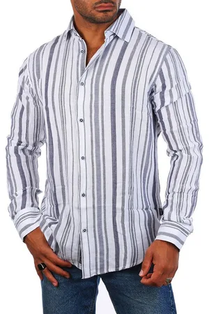 Carisma Langarmhemd Herren Hemd trendig luftig grob gewebt retro Look 8620 Regular Langarm Kentkragen Gestreift - Verkäufer: fresh-style