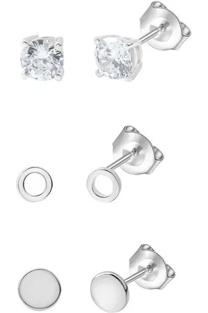 Firetti Ohrstecker-Set Multipack Schmuck Geschenk Silber 925 Ohrschmuck Ohrringe (Set, 6-tlg), mit Zirkonia (synth)