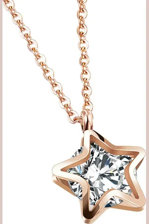 Firetti Kette mit Anhänger Schmuck Geschenk Edelstahl Halsschmuck Halskette Ankerkette Stern, mit Zirkonia (synth)