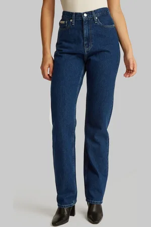 Calvin Klein Mom-Jeans HIGH RISE STRAIGHT leichte Stoned wash Optik, mit Coinpocket