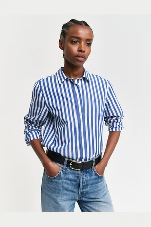 GANT Langarmbluse REG POPLIN WIDE STRIPED SHIRT Popeline Bluse mit breiten Streifen