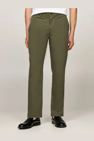 Tommy Hilfiger Chinohose DENTON CHINO SATIN mit Gesäßtaschen mit Knopf, Logostickerei