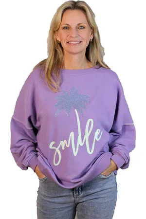 miss goodlife Sweatshirt MG11458 Sweatshirt Palme Violett - Verkäufer: Lord of Label