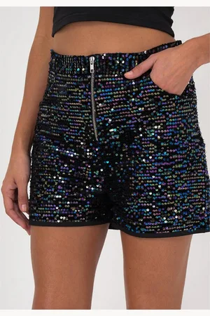 Fresh Lions Shorts Yara mit glitzerndem Paillettenbesatz
