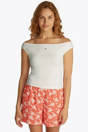 Tommy Hilfiger Tanktop TJW BOAT NECK TOP SS EXT mit Logostickerei