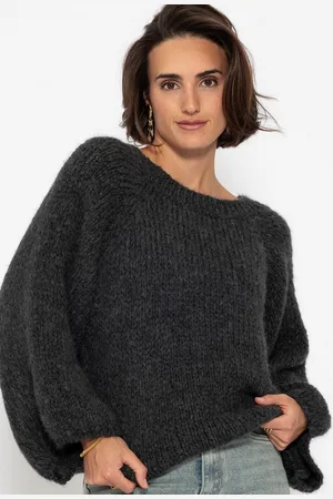 SASSYCLASSY Strickpullover Pullover mit weitem Rundhalsausschnitt Damen Pullover im Oversize-Rundhalsstil Rosa Beige - Verkäufer: