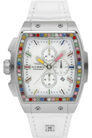 Hämmer Chronograph CECIL T-002, Quarzuhr, Armbanduhr, Damenuhr, Lederarmband, verschraubte Krone, Tag