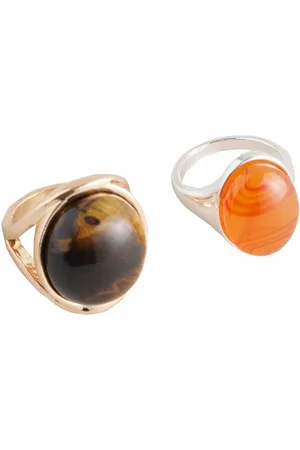 Next Fingerring 2er-Pack Große Ringe Tigerauge mit recyceltem Zink (1-tlg) - Verkäufer: Germany GmbH