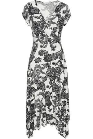 Lascana Sommerkleid mit Zipfelsaum und Schleife in der Taille, Strandkleid, Paisley-Muster