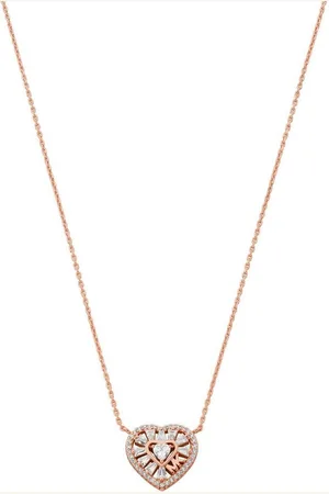 Michael Kors Kette mit Anhänger PREMIUM, TAPERED BAGUETTE HEART, MKC1689CZ791, MKC1689CZ040, mit Zirkonia (synth)