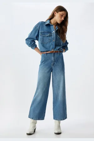Koton High-waist-Jeans Hohe Leibhöhe Crop Wide Leg - Verkäufer: