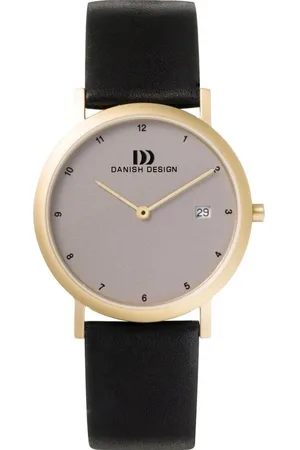 Danish Design Titanuhr Herren Armbanduhr ELBE IQ15Q272 gold D. 34 mm Lederband - Verkäufer: bellambiente