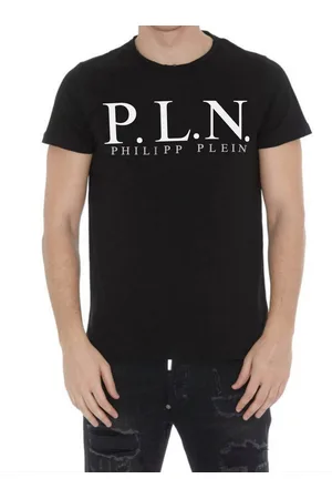 Philipp Plein T-Shirt Platinium Cut P.L.N. Rundhals Shirt Rohe Schnittkanten, Zwei-Nadel-Steppung, Gerippter Rundhals - Verkäufer: eldigo