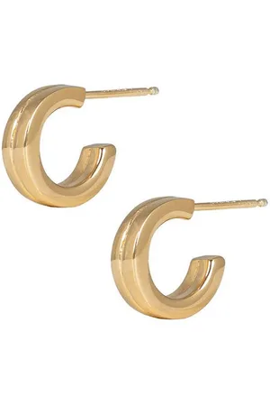 Jukserei Paar Creolen Damen Gold - Doppio Ohrringe vergoldet - hochglänzende Kreolen 1,3 cm, Silber 925, 24 Karat vergoldet - Verkäufer: Jan Eißmann