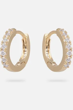 ESTELLA BARTLETT Paar Creolen Damen Gold - Pave Ohrringe vergoldet mit Zirkona Steinen, Messing vergoldet 1,3 cm - Verkäufer: Jan Eißmann