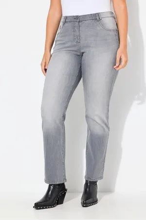 Ulla Popken Regular-fit-Jeans Jeans Mandy weites gerades Bein Ziernaht - Verkäufer: Popken Fashion Group