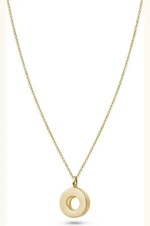 Jukserei Kette mit Anhänger Damen Gold - Tilda Necklace vergoldet mit rundem Anhänger 50 cm, Silber 925, 24 Karat vergoldet L - Verkäufer: Jan Eißmann