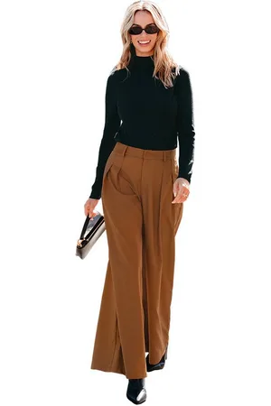 Cupshe Bundfaltenhose plissierte Hose mit weitem Bein hohe Taille - Verkäufer: