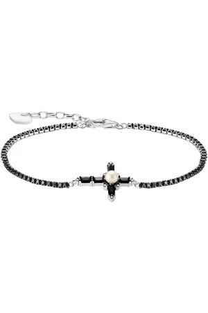 Thomas Sabo Armband Kreuz Cross Romance, A2173-167-11-L19V, A2173-167-14-L19V, mit Zirkonia (synth) - mit Süßwasserzuchtperle