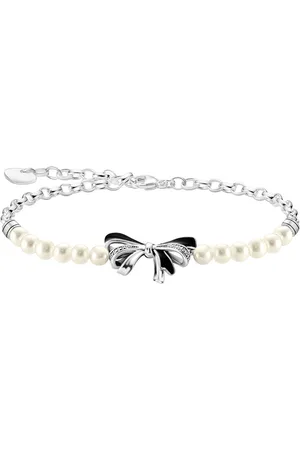 Thomas Sabo Armband Schleifen mit Perlen Lovely Romance, A2171-167-11-L19V, mit Zirkonia (synth) - mit Süßwasserzuchtperle