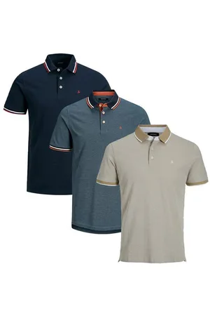 JACK & JONES Poloshirt 3er Pack Paulos - Slim Fit (Spar-Set, 3-tlg) Poloshirt - Baumwolle - Atmungsaktiv - Mit kleinem Markenlogo - Verkäufer: simply4you