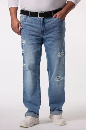 Men Plus 5-Pocket-Jeans Men+ Jeans Bauchfit Regular Fit 5-Pocket Destroys - Verkäufer: Popken Fashion Group