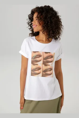 Aniston T-Shirt mit Glitzer verzierter Frontdruck - NEUE KOLLEKTION