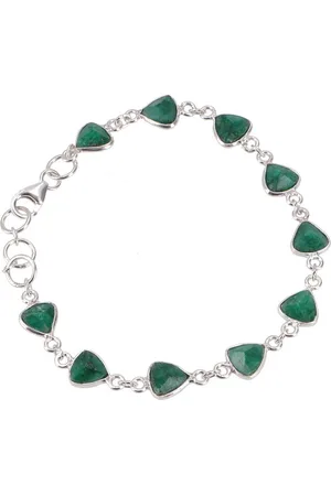 GURU-SHOP Armreif Indisches Boho Silber Armband, Edelsteinarmband.. - Verkäufer:
