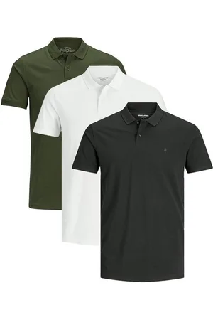 JACK & JONES Poloshirt 3er Pack Basic (Spar-Set, 3-tlg) Poloshirt - Baumwolle - Atmungsaktiv - Mit Knopfleiste - Verkäufer: simply4you
