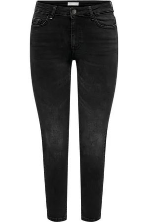 JDY Skinny-fit-Jeans FINA MW SKINNY ANKLE JNS BLK DNM NOOS