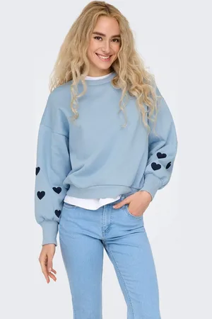 ONLY Sweatshirt ONLBECCA L/S O-NECK SWT mit Stickerei
