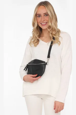 Zwillingsherz Umhängetasche XXL Crossbody Bag Leder, Große Umhängetasche mit Reißverschluss