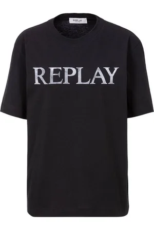 Replay T-Shirt mit Markenprint vorne