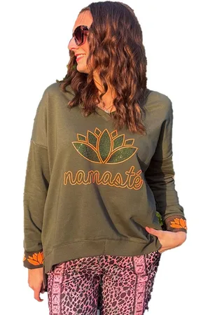 miss goodlife Sweatshirt Sweatshirt MG11321-Namaste-green - Verkäufer: Lord of Label