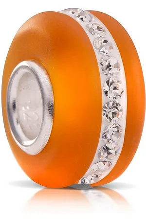 Materia Bead Glasperle Matt Kristall Streifen 651, Hülse aus 925 Sterling Silber - Verkäufer: Schmuck