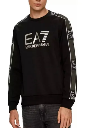 Emporio Armani Sweatshirt EA7 Tennis Club Tape Retro Pullover Elastische Strickbündchen, Retro-Stil, gebrandeten Tapes - Verkäufer: eldigo