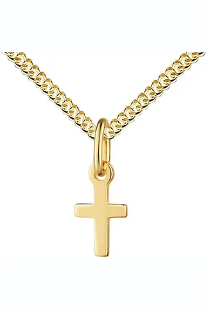 JEVELION Kreuzkette Kleiner Kreuz-Anhänger 585 Gold Taufkreuz - Made in Germany (Goldkreuz, für Damen und Kinder), Mit Kette vergoldet- Länge wählbar 36 - 70 cm oder ohne Kette - Verkäufer: