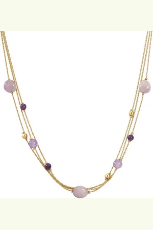Eastside Edelstahlkette gelbgold, Amethyst - Verkäufer: Juvalia