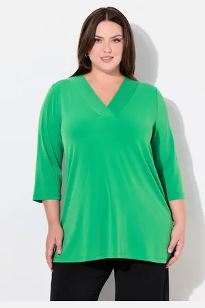 Ulla Popken Longshirt Longshirt A-Linie V-Ausschnitt 3/4-Ärmel - Verkäufer: Popken Fashion Group