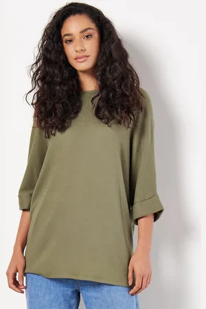 Apricot Rundhalsshirt Longshirt, (1-tlg) mit Fledermausärmeln - Verkäufer: