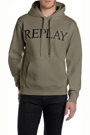 Replay Kapuzensweatshirt mit großem Markenprint vorn