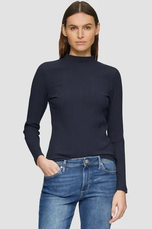 QS by s.Oliver Langarmshirt Langarmshirt mit Rippstruktur und Stehkragen - Verkäufer:
